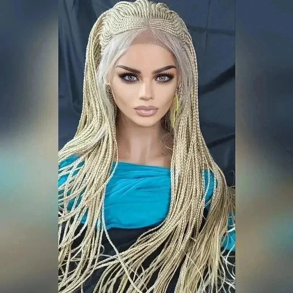 Blond Braided wigs 100% handmade, stunning , very long, feeding cornrows, NWT - Picture 7 of 15